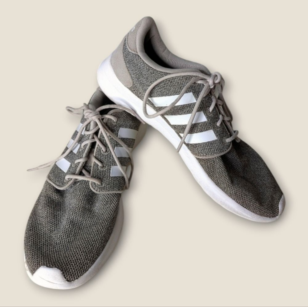 adidas Cloudfoam Gray Fabric Mesh Athletic Shoes Size Women's 8.5